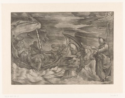 Chrystus chodzący po wodzie autorstwa Giulio Sanuto (attributed to)
