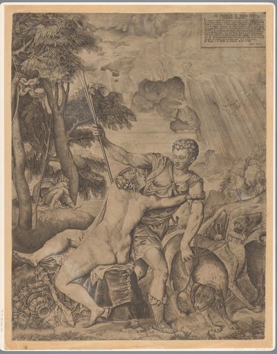 Wenus i Adonis autorstwa Giulio Sanuto