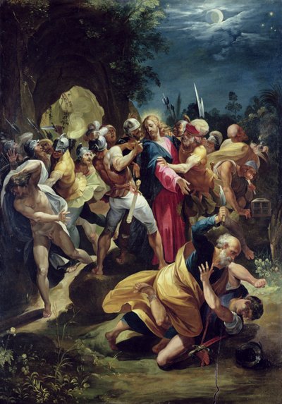 Aresztowanie Chrystusa, ok. 1590 (olej na panelu) autorstwa Giuseppe Cesari