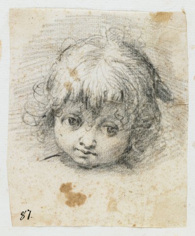 Portret dziecka (czarna kreda) autorstwa Giuseppe Cesari