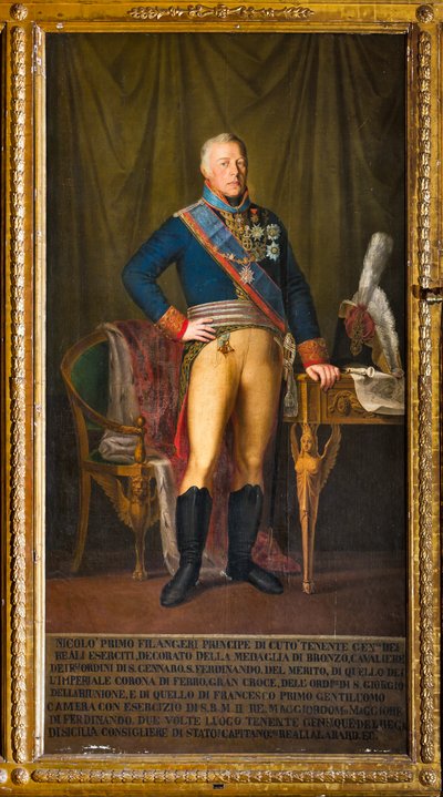 Portret Niccolo Filangeriego, generała porucznika Królestwa (olej na płótnie) autorstwa Giuseppe (school of) Patania