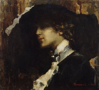 Czarny kapelusz autorstwa Giuseppe Amisani