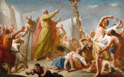 Mojżesz i wąż miedziany, ok. 1770 r. autorstwa Giuseppe Angeli