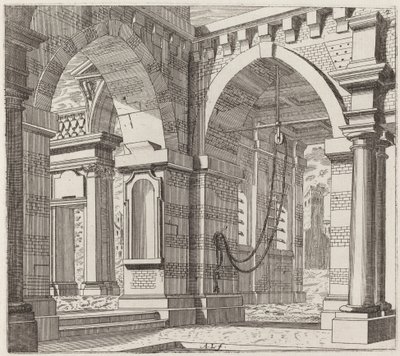 Fantazja architektoniczna z łukowymi bramami autorstwa Giuseppe Antonio Landi