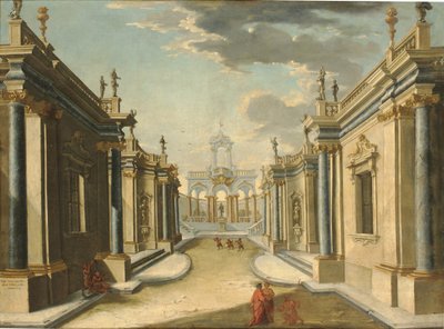 Fantazja architektoniczna z córkami Minyas z „Metamorfoz” Owidiusza autorstwa Giuseppe Antonio Landi
