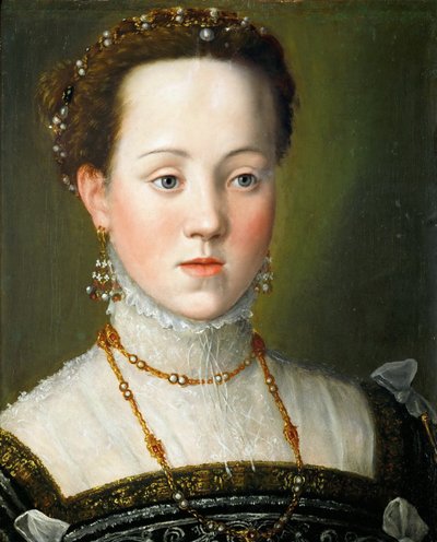Arcyksiężna Anna Austriacka 1549-1580, królowa Hiszpanii, ok. 1563 autorstwa Giuseppe Arcimboldo