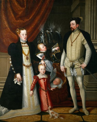 Cesarz Rzymski Maksymilian II z Austrii 1527-1576 i jego żona Infantka Maria z Hiszpanii z autorstwa Giuseppe Arcimboldo