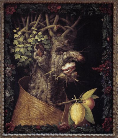 Zima. Alegoria o porach roku. Obraz Giuseppe Arcimboldo (1527-1593). Musée du Louvre autorstwa Giuseppe Arcimboldo