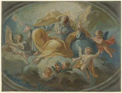 Bóg z aniołami w chmurach autorstwa Giuseppe Baroni