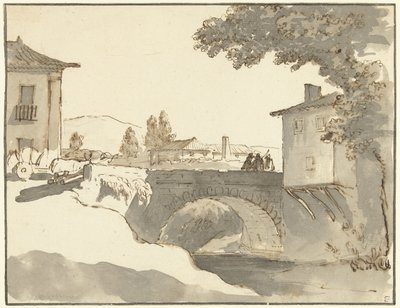 Widok na wieś w Alcobaça w Portugalii autorstwa Giuseppe Bernardino Bison (possibly)