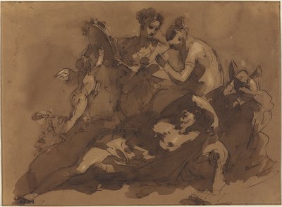 Mitologiczna scena z morskimi bogami autorstwa Giuseppe Bernardino Bison