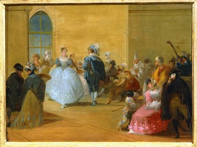 Wenecki bal maskowy ... (obraz na płótnie) autorstwa Giuseppe Bernardino Bison