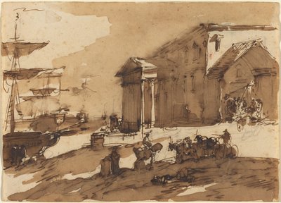 Capriccio sceny portowej autorstwa Giuseppe Bernardino Bison