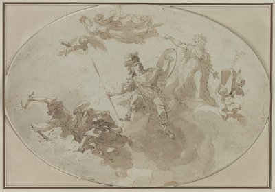 Studium sufitu: Alegoria pokoju i wojny autorstwa Giuseppe Bernardino Bison