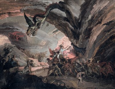 Pluton i arlekin w piekle autorstwa Giuseppe Bernardino Bison
