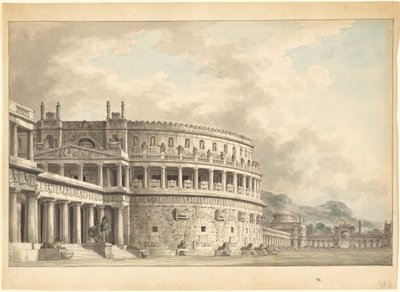 Fantazja architektoniczna wspaniałego starożytnego mauzoleum autorstwa Giuseppe Borsato