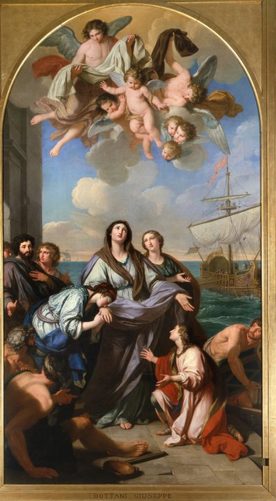 Św. Paula z Rzymu wyrusza do Ziemi Świętej autorstwa Giuseppe Bottani