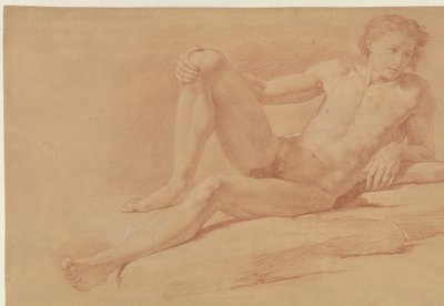 Studium na wpół leżącego, na wpół siedzącego chłopca autorstwa Giuseppe Bottani