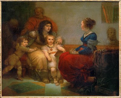 Cornelie, mere des Gracques - Kornelia, matka Gracchi z synami Tyberiuszem i Gajuszem oraz córką Sempronią ... autorstwa Giuseppe Cades