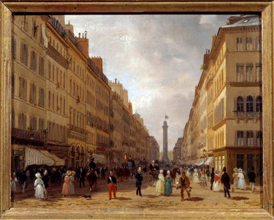 Widok rue de la Paix w Paryżu obraz Giuseppe Canelli (1788-1847) 1830 nd. 0,31x0,16 m Paryż, Musee Carnavalet - Widok na Rue de la Paix w Paryżu. Obraz Giuseppe Canelli (1788-1847) autorstwa Giuseppe Canella