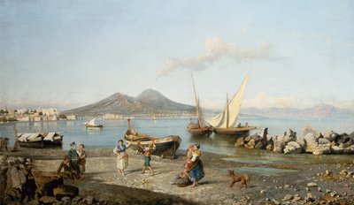 Widok na Zatokę Neapolitańską (olej na płótnie) autorstwa Giuseppe Carelli