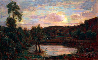 Zachód słońca w Engadynie – Giuseppe Carozzi (1864-1938) autorstwa Giuseppe Carozzi