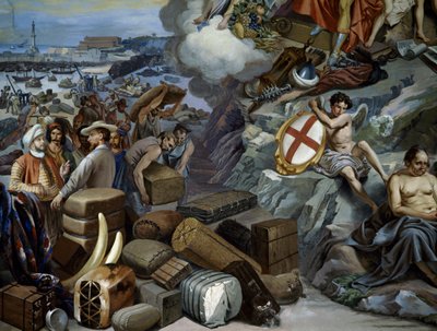 Handel liguryjski, obraz Giuseppe Isola (1808-1893), Włochy autorstwa Giuseppe Isola