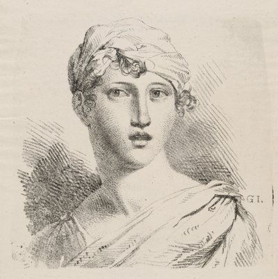 Popiersie młodej kobiety w turbanie autorstwa Giuseppe Longhi