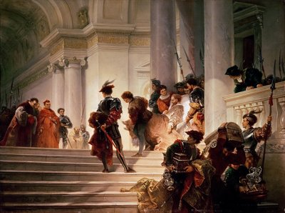 Cesare Borgia opuszcza Watykan, 1877. autorstwa Giuseppe Lorenzo Gatteri