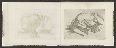 Górna część ciała kobiety Przykłady rysunków (tytuł serii) Mitelli intaglio (tytuł serii) autorstwa Giuseppe Maria Mitelli