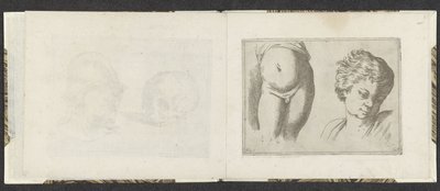 Naga dolna część ciała i głowa dziecka Przykłady rysunków (tytuł serii) Mitelli intaglio (tytuł serii) autorstwa Giuseppe Maria Mitelli
