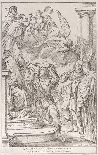 Tabliczka 11: Św. Wilhelm z Akwitanii, 1678. autorstwa Giuseppe Maria Mitelli