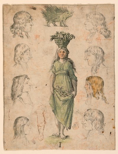 Dowody na cztery talerze „Alfabeto in Sogno” [Alfabet snu]: Litera I autorstwa Giuseppe Maria Mitelli