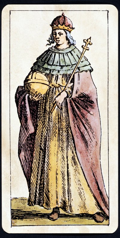 Papesse Jeanne przedstawiona na rękopisie gry Tarota przez C.M.Mitelli autorstwa Giuseppe Maria Mitelli