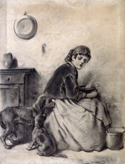 Kobieta z psami autorstwa Giuseppe Mazza