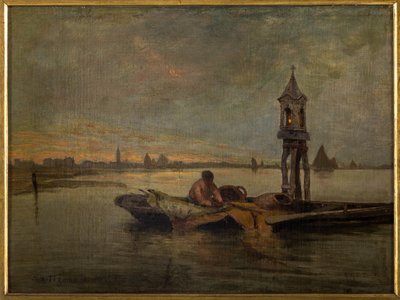 Zdrowaś Maryjo (Jedna noc w Sottomarina) (olej na płótnie) autorstwa Giuseppe Miti Zanetti