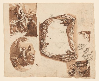 Judyta i Holofernes i inne studia (recto); Diana i Endymion (verso) autorstwa Giuseppe Nicola Nasini
