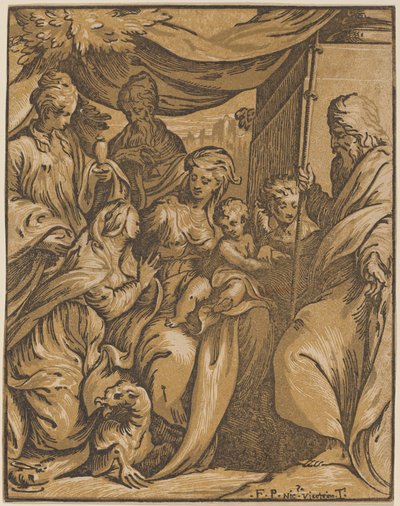 Dziewica i Dzieciątko ze świętymi autorstwa Giuseppe Nicolo Vicentino, after Camillo Boccaccino