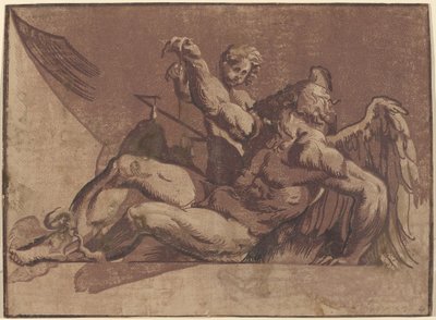 Saturn autorstwa Giuseppe Nicolo Vicentino, after Giovanni Antonio Pordenone