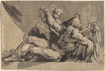 Saturn autorstwa Giuseppe Nicolo Vicentino, after Giovanni Antonio Pordenone