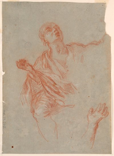 Rysunek, Studium ramion, dłoni i draperii żałobników, koniec XVIII wieku autorstwa Giuseppe Passeri