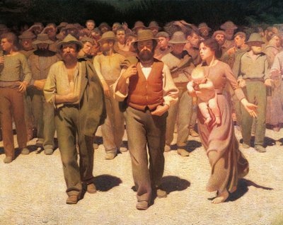 Czwarty stan, Giuseppe Pellizza da Volpedo, detal autorstwa Giuseppe Pellizza da Volpedo