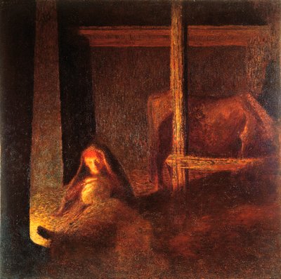 Stara kobieta w stodole autorstwa Giuseppe Pellizza da Volpedo