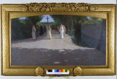 Procesja. Obraz Giovanniego Pellizzy da Volpedo (1868-1907) autorstwa Giuseppe Pellizza da Volpedo