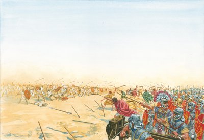 Bitwa wojsk rzymskich i Maurów autorstwa Giuseppe Rava