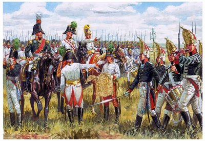 Pierwsze cesarstwo: Austro-rosyjski sztab III koalicji w 1805 r. - Pierwsze cesarstwo: sztab generalny Austro-rosyjski w 1805 r. - Ilustracja Giuseppe Ravy autorstwa Giuseppe Rava