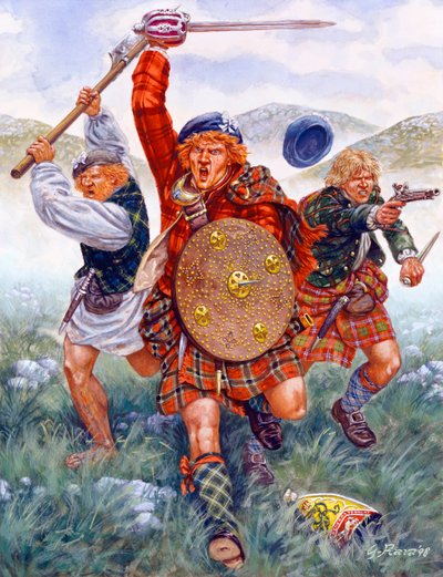 Ostatni bunt jakobitów: szarża górali w bitwie pod Culloden w 1746 r. autorstwa Giuseppe Rava