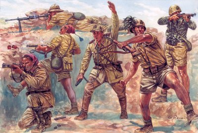 II wojna światowa: włoscy bersalierzy w Libii podczas włoskiej okupacji w latach 1934-1943 - II wojna światowa: włoscy bersalierzy podczas włoskiej okupacji Libii autorstwa Giuseppe Rava