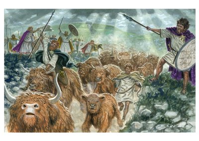 Tain Bo Cuailnge Najazd bydła z Cooley autorstwa Giuseppe Rava