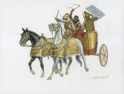 Wóz wojenny cananeen XV wiek AC autorstwa Giuseppe Rava